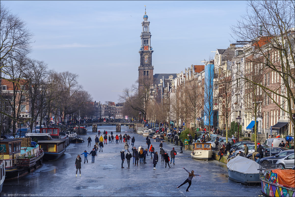 winter Amsterdam Prinsengracht schaatsen