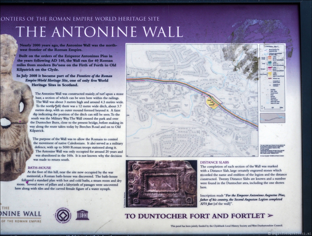 wandeling langs de Muur van Antoninus Schotland Bowling Station - Bearsden