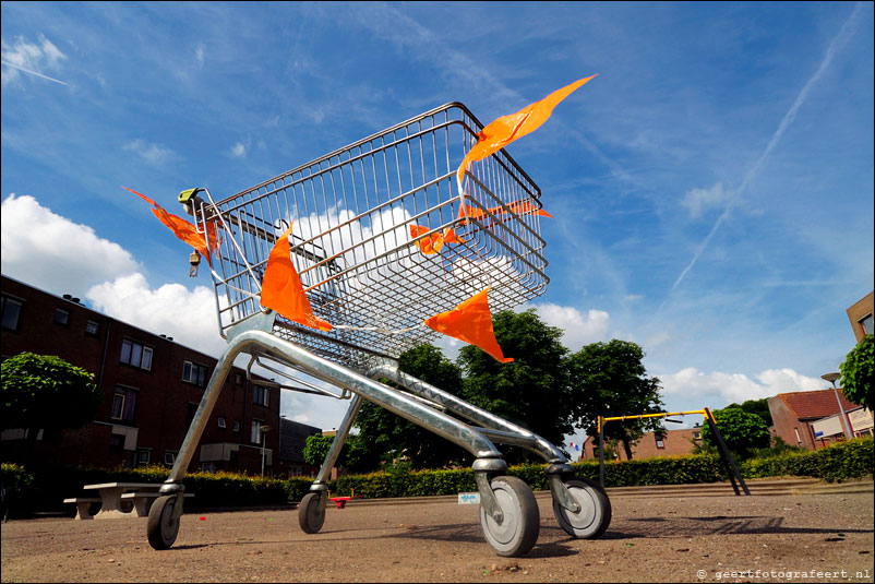 winkelwagen oranje